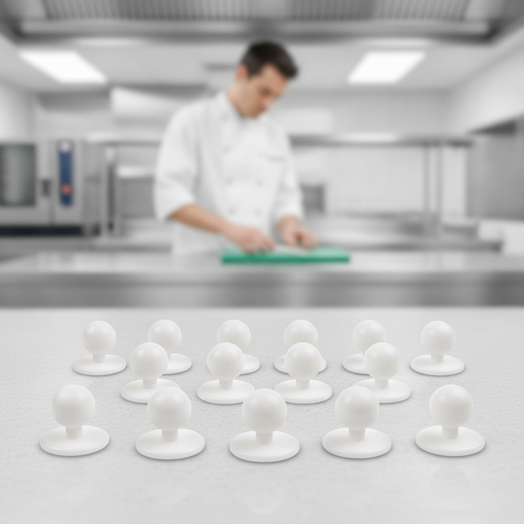 Plastic Stud Buttons White for Chef Jackets (Pack of 12)