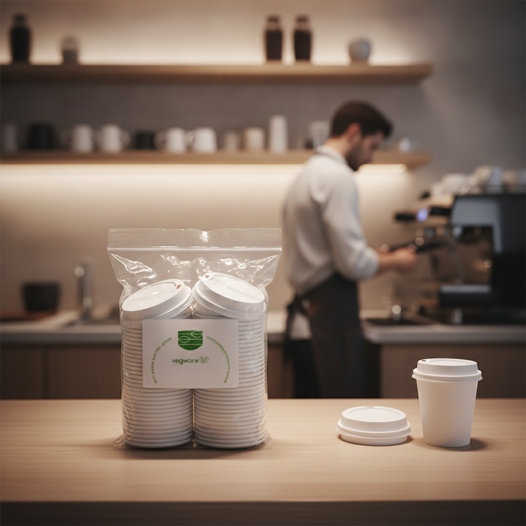 Paper Compostable Hot Cup Lids for Takeaway Drinks (Pack of 1000)