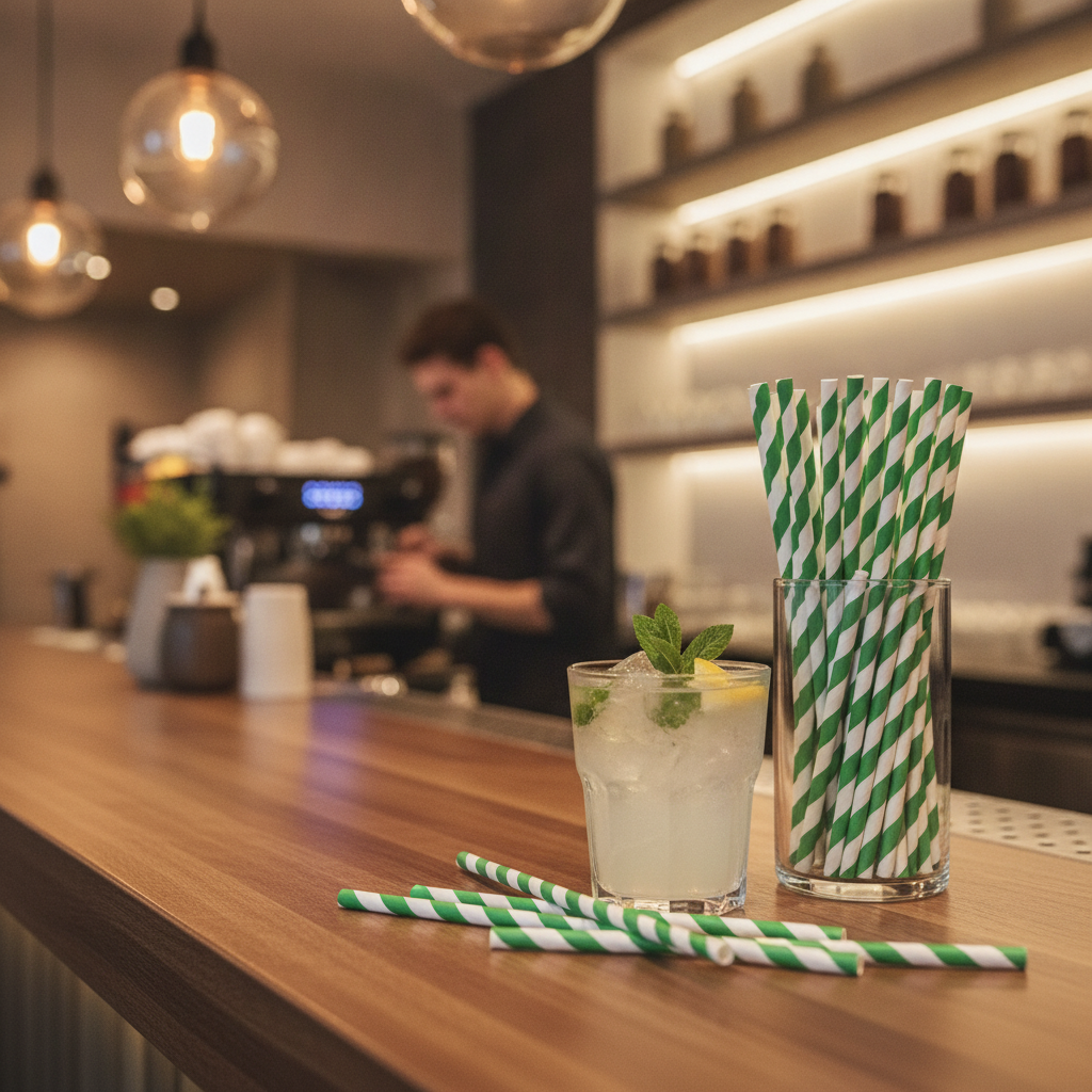 Compostable Paper Bendy Straws 210mm for Eco-Friendly Catering (Pack of 250)
