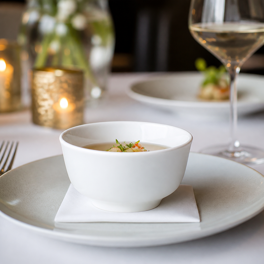 Monaco White Bouillon Pot 227ml for Fine Dining - Pack of 12