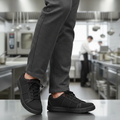 Nubuck Leather Safety Trainers Black for Busy Staff