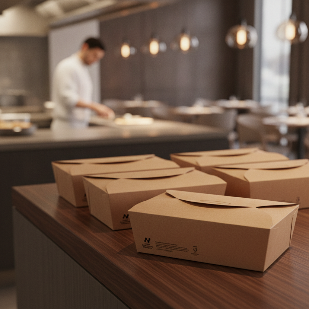 Paperboard Large Takeaway Boxes 1750ml for Food Service (Pack of 220)