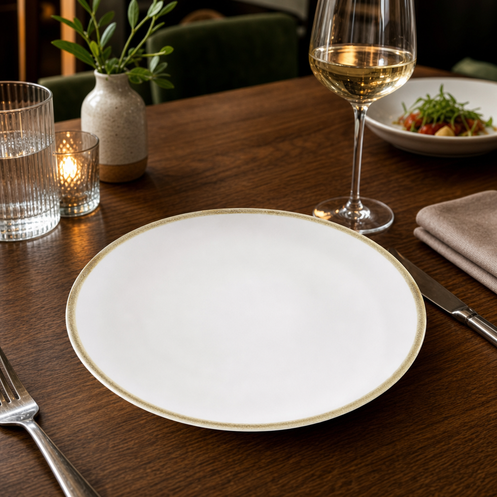 Coupe Plates White Porcelain for Casual Dining (Pack of 6)