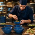 Zest Snack Bowls 257mm Blue Ceramic for Stylish Serving (Pack of 6)
