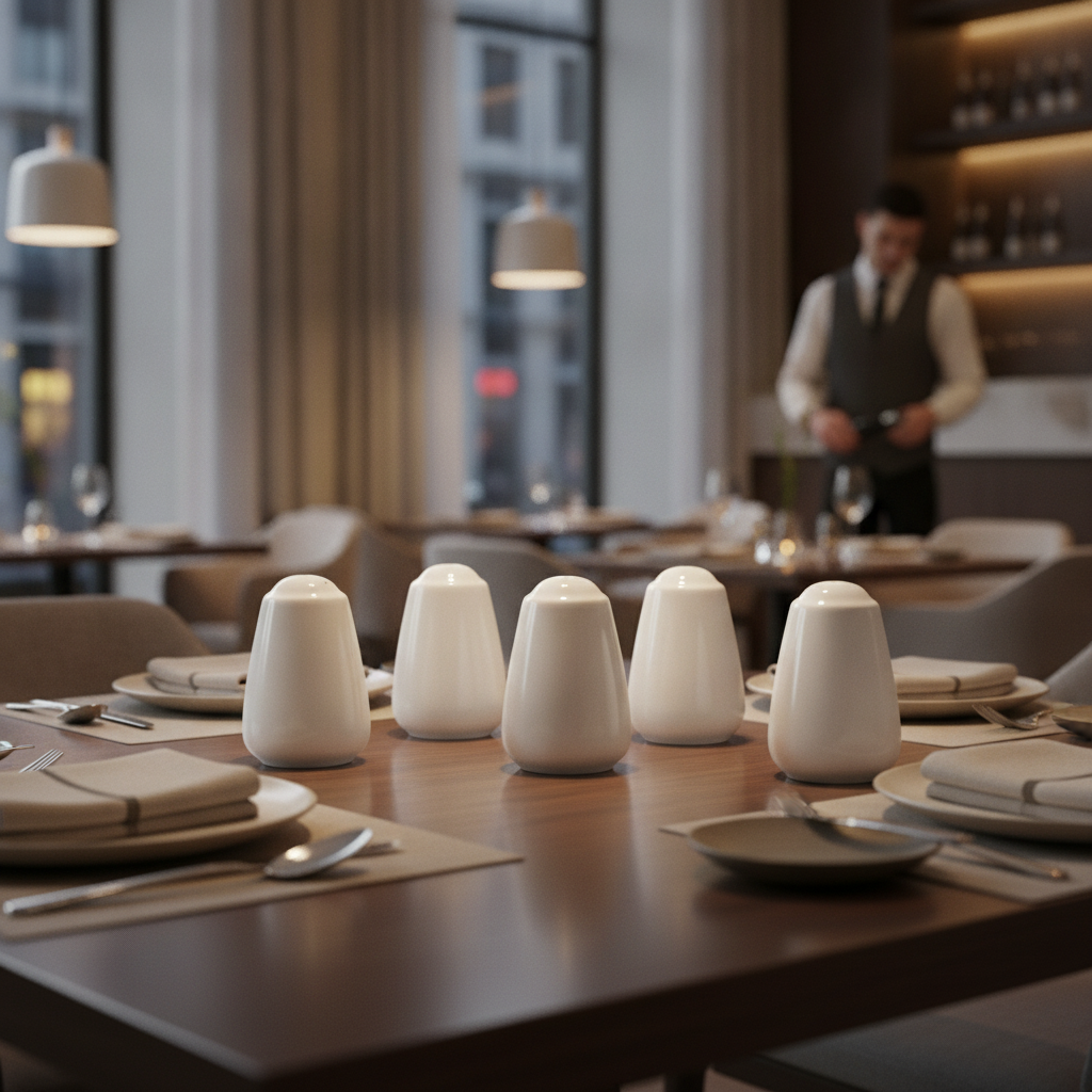 Porcelain Salt Pourer 80mm for Dining Tables (Pack of 6)