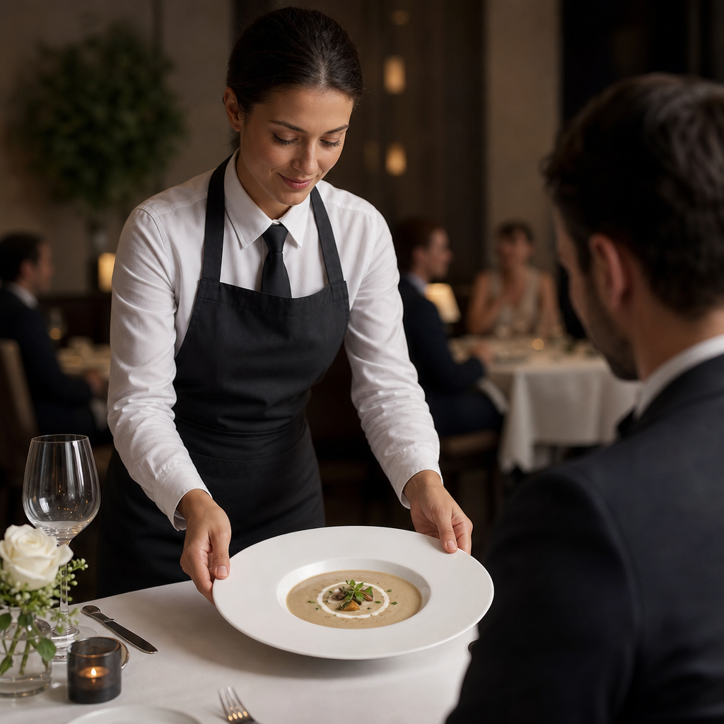 Wide Rim Porcelain Soup Bowls 250mm for Fine Dining