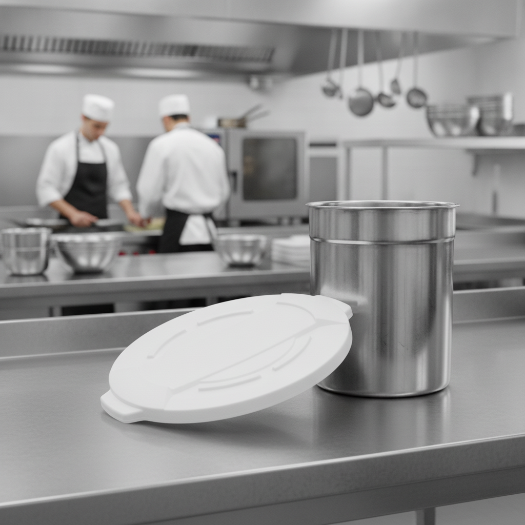 Polypropylene Round Container Bin Lid 38L for Commercial Kitchens