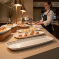 White Melamine Tray GN 2/4 530x162mm for Buffet Displays