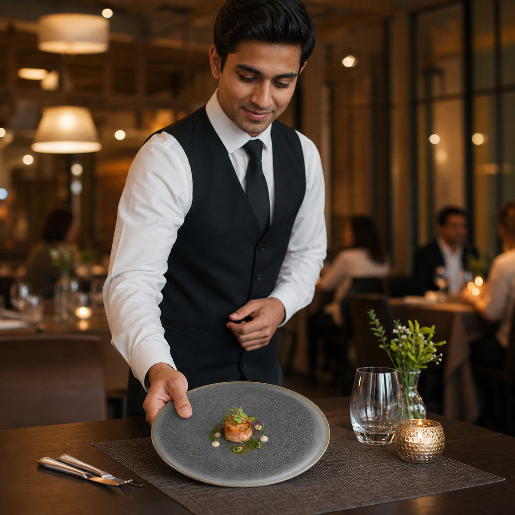 Flat Plates 250mm Vitrified Stoneware for Dining (Pack of 6)