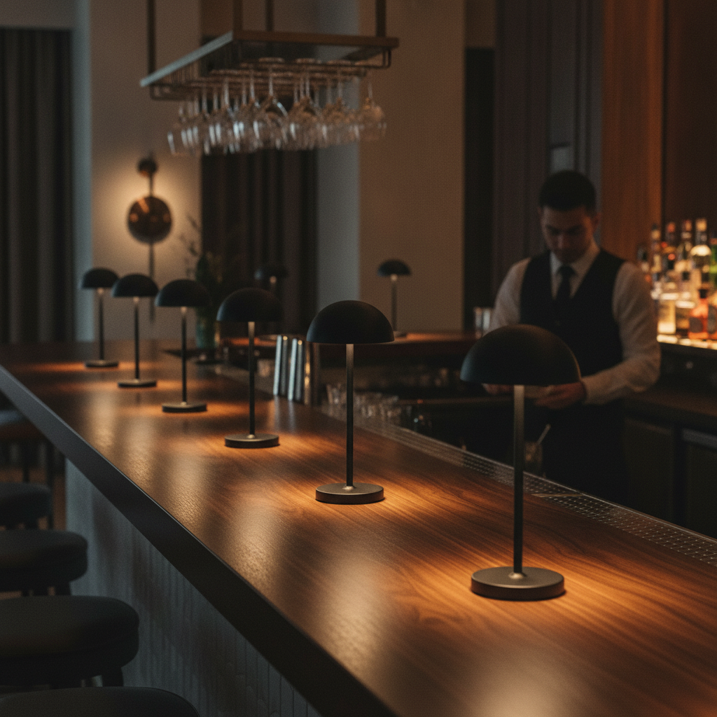Aluminium Alloy Cordless Table Lamp 260mm for Bar Areas (Pack of 6)