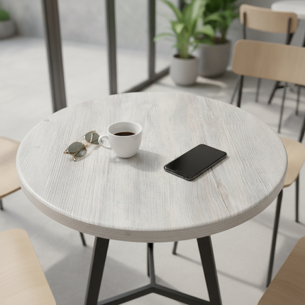High Density Woodchip Round Table Top 600mm for Indoor & Outdoor Use