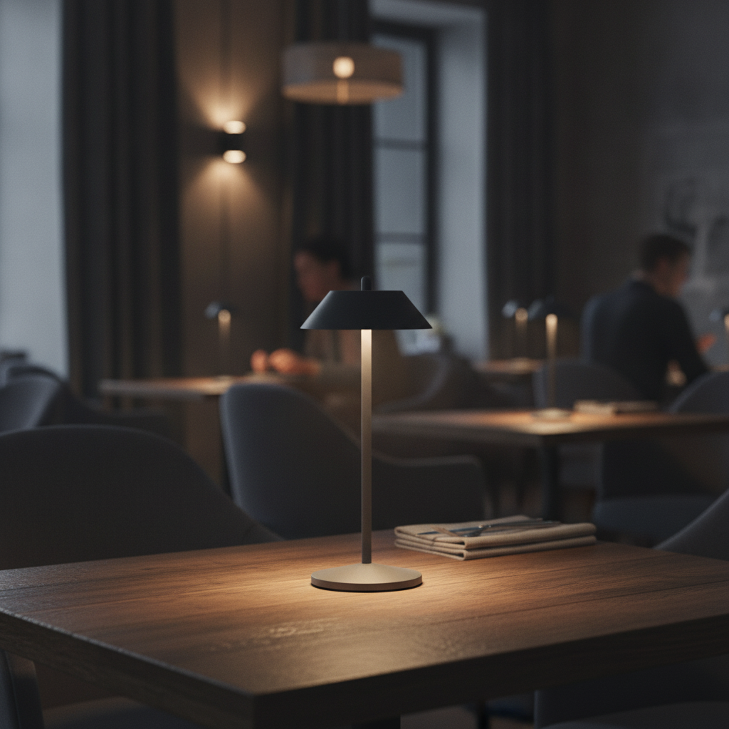 Metal LED Rechargeable Table Lamp 300mm for Restaurant Settings