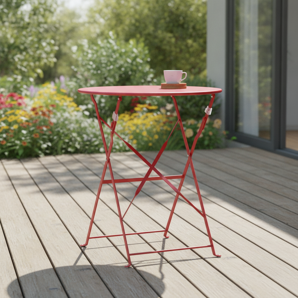 Powder-Coated Steel Round Table 600mm for Indoor & Outdoor Use
