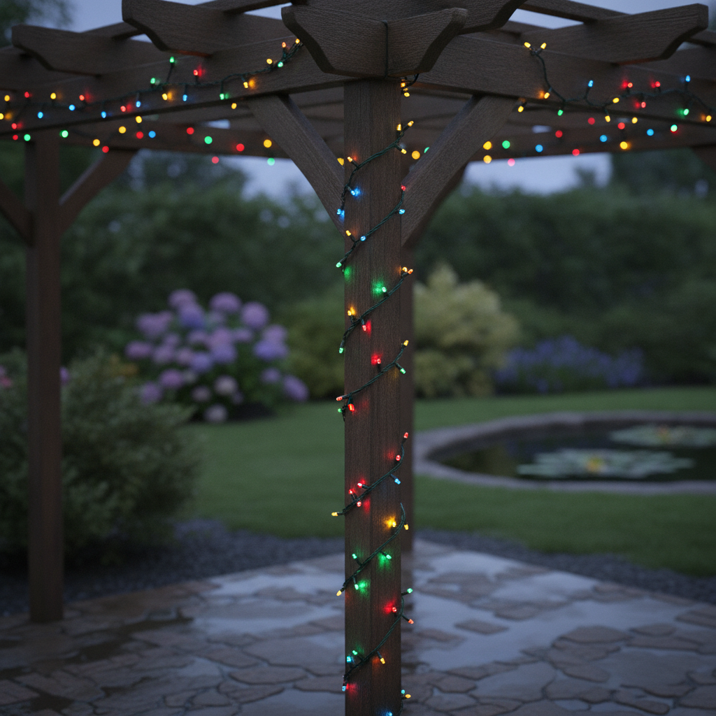 Mains Powered Multi Coloured LED String Lights 19.3m for Indoor & Outdoor Use