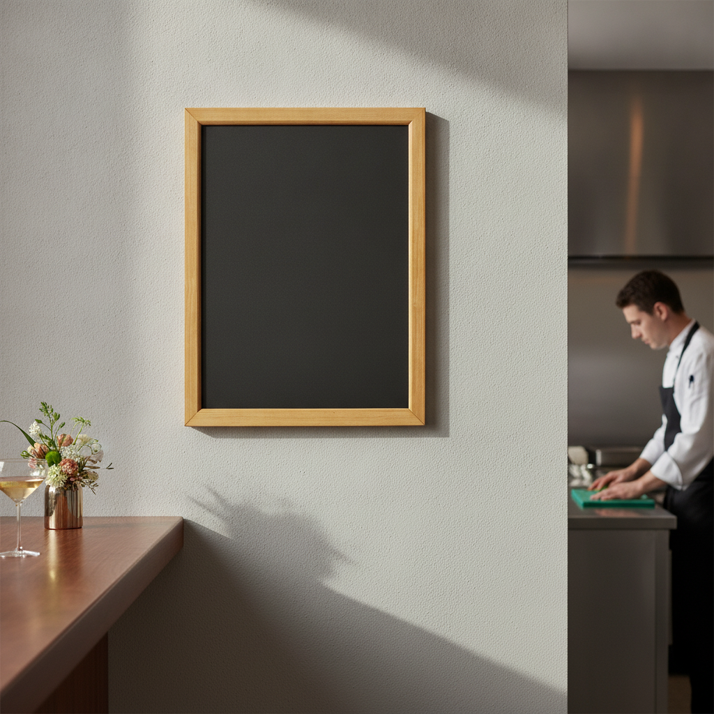 Wood Wall Mounted Chalkboard 600 x 800mm for Restaurants & Pubs