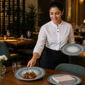 Walled Plates 260mm Black Vitrified Ceramic for Dining Tables (Pack of 6)