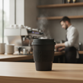 PLA Reusable Coffee Cup 12oz with Silicone Sleeve for Cafés