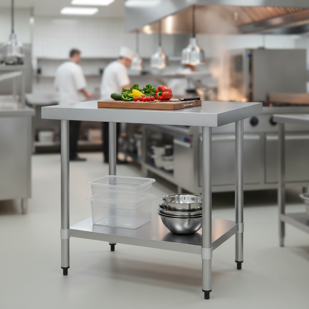 430 Stainless Steel Prep Table 900mm for Food Preparation