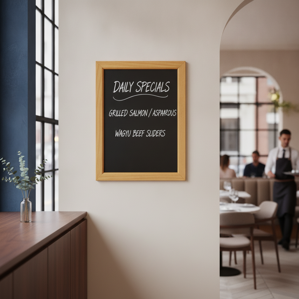Melamine Wall-Mounted Chalkboard 450 x 600mm for Business Use