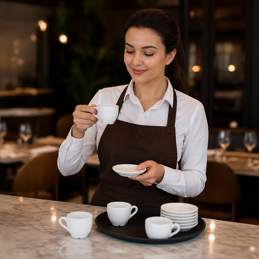 Super Vitrified Ceramic Espresso Cups 105ml for Catering (Pack of 12)