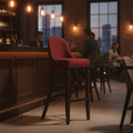 Rubber Wood Bar Chair with Shetland Scarlett Upholstery 1030mm for Commercial Use