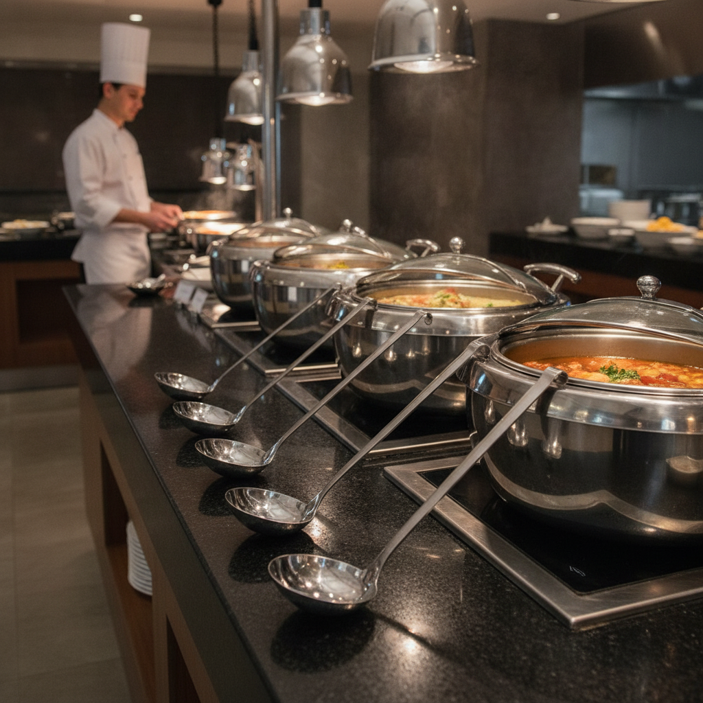 Stainless Steel Soup Ladles 310mm for Buffet Presentation (Pack of 10)