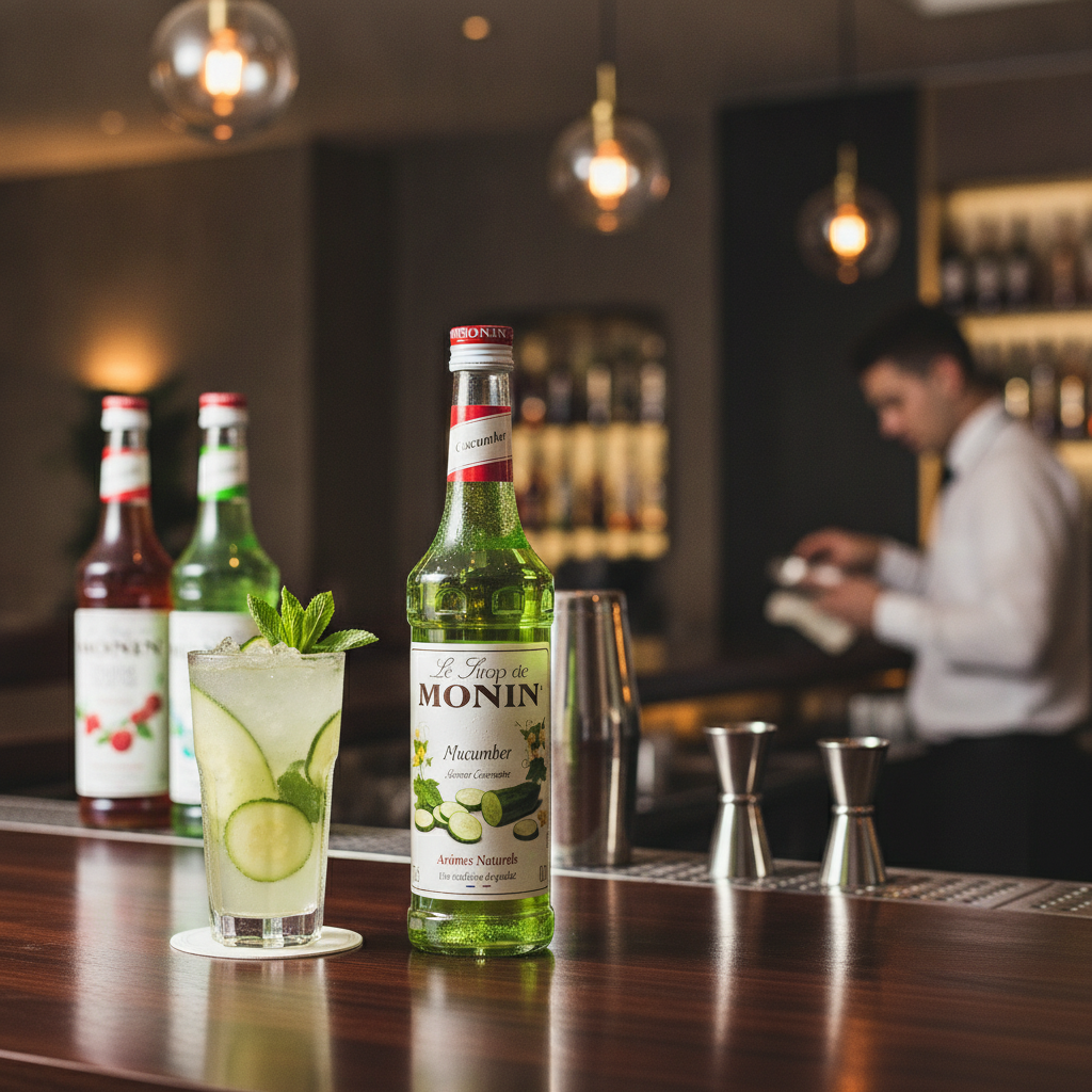 Glass Cucumber Syrup 700ml for Cocktails & Mocktails
