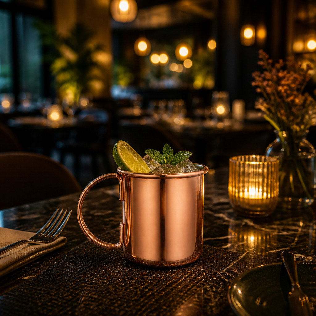 Stainless Steel Copper Plated Moscow Mule Mug 340ml for Cocktails