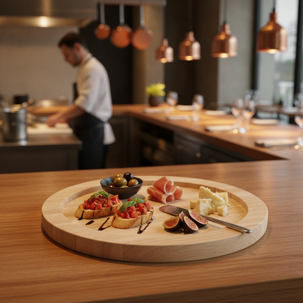 Hevea Wooden Serving Board 235mm for Table Service