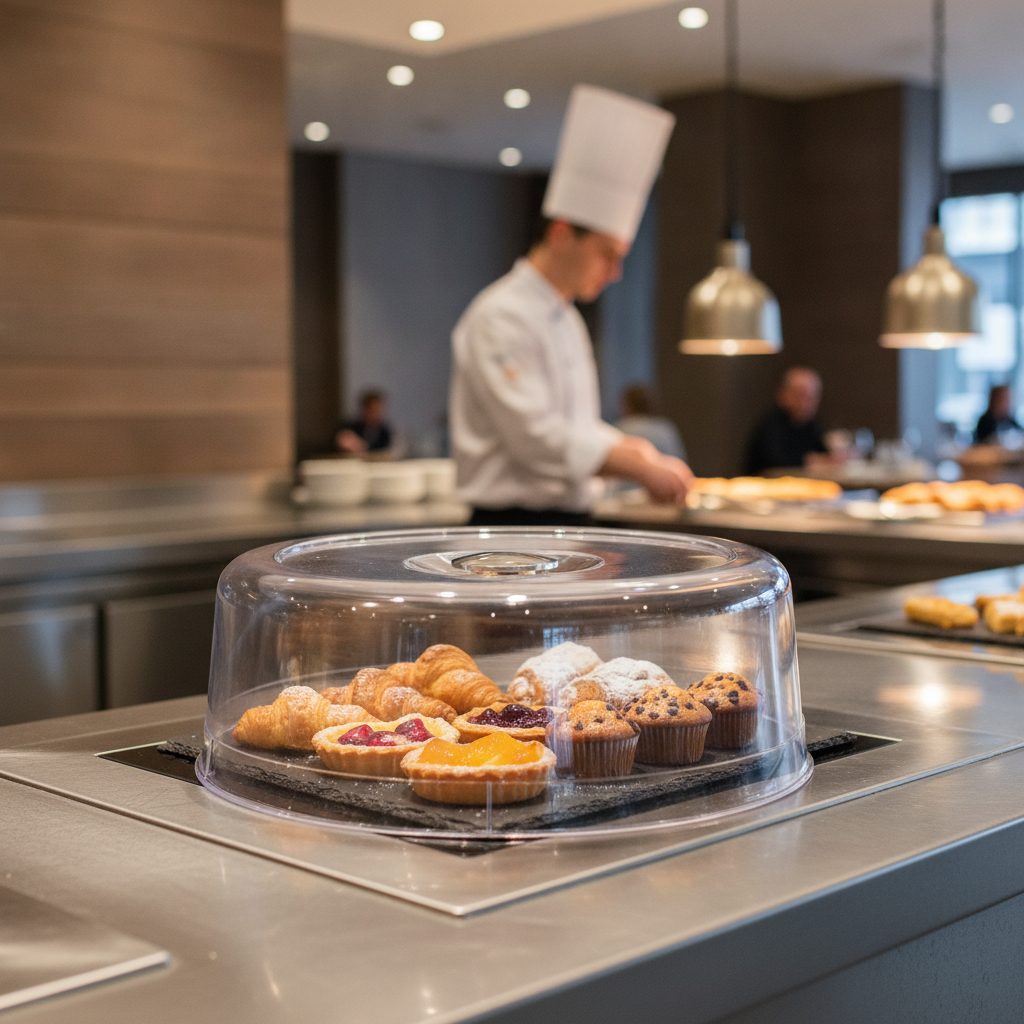 Clear Plastic Bakery Tray Cover 330mm for Buffets