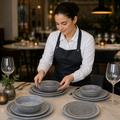 Porcelain Charcoal Dinner Set 18-Piece for Stylish Dining