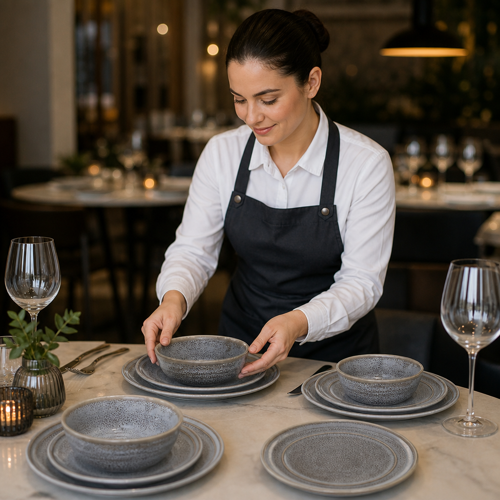 Porcelain Charcoal Dinner Set 18-Piece for Stylish Dining