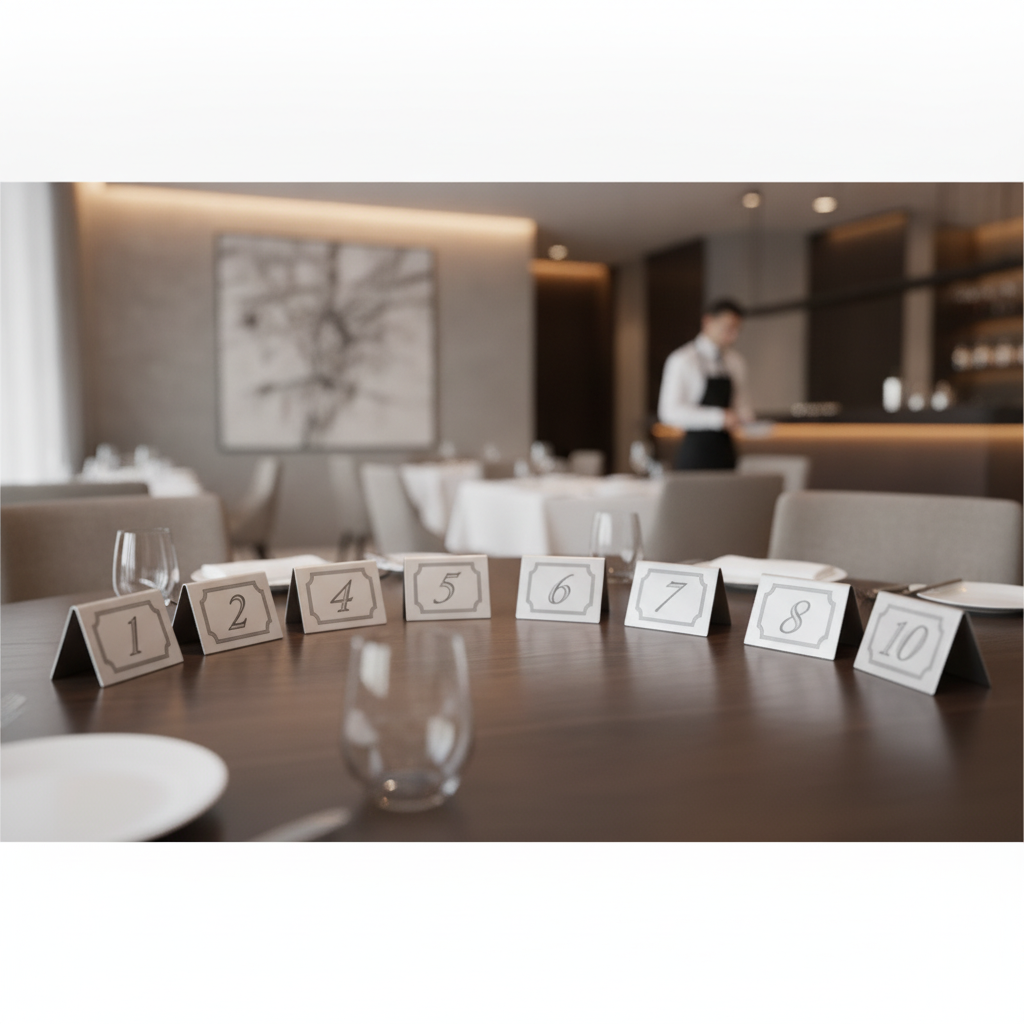 Stainless Steel Table Numbers 1-10 34x50mm for Efficient Table Management