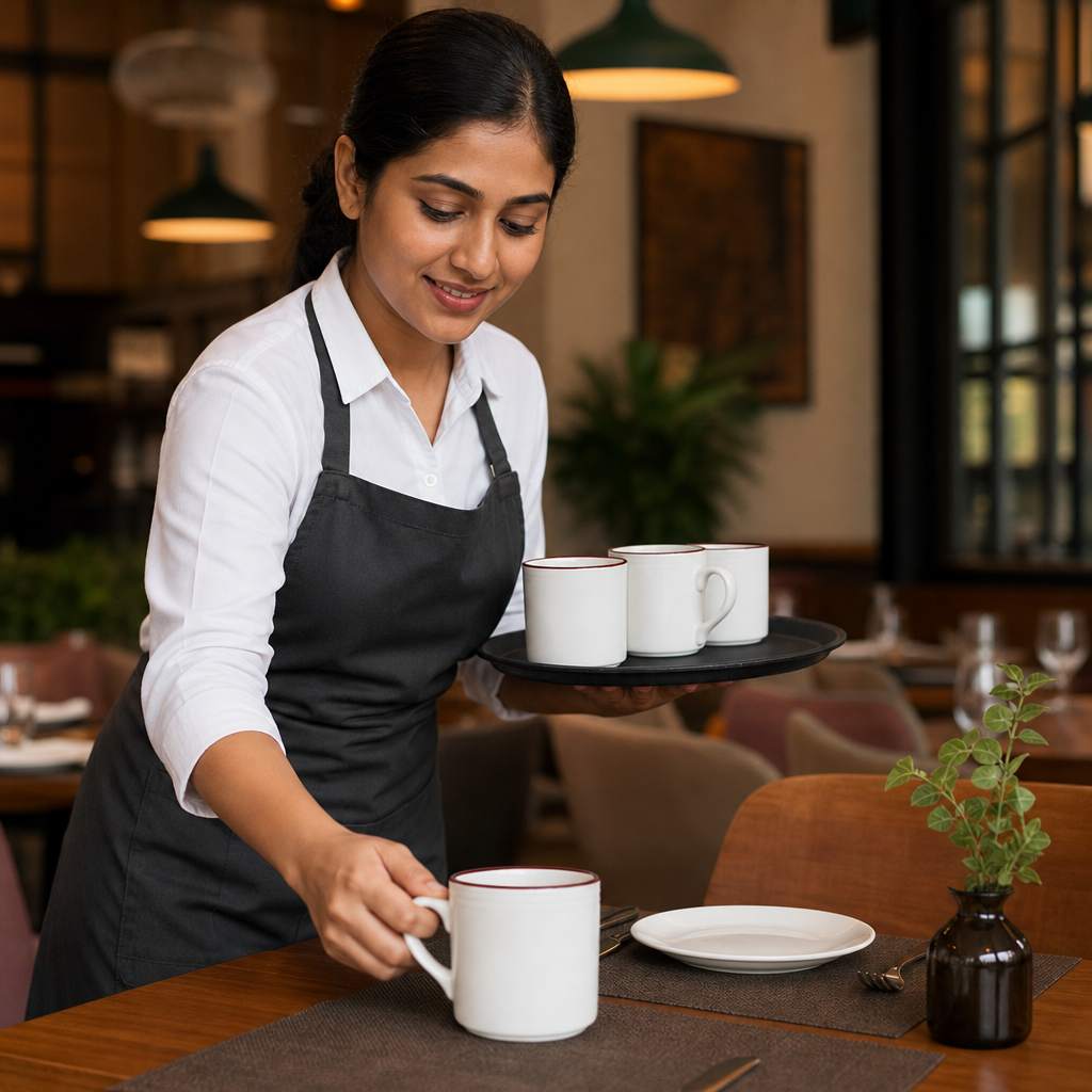 Mugs 285ml Maroon China for Dining Experiences (Pack of 12)