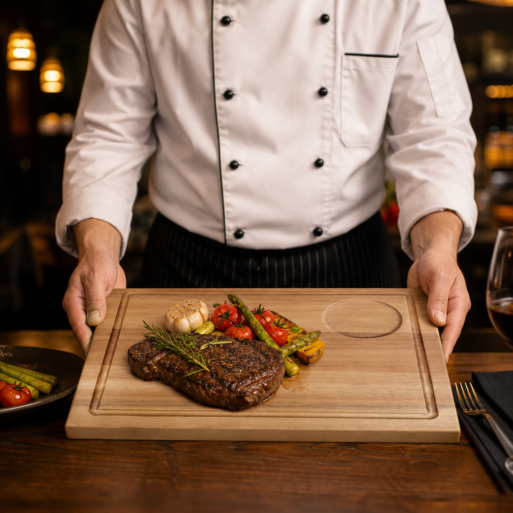 Wood Acacia Steak Board 31cm for Dining Experience