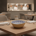 Melamine Bowl with Blue & White Decorative Interior 160mm for Catering & Hospitality