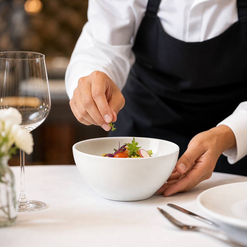Monaco White Porcelain Bowls 130mm for Fine Dining - Pack of 12