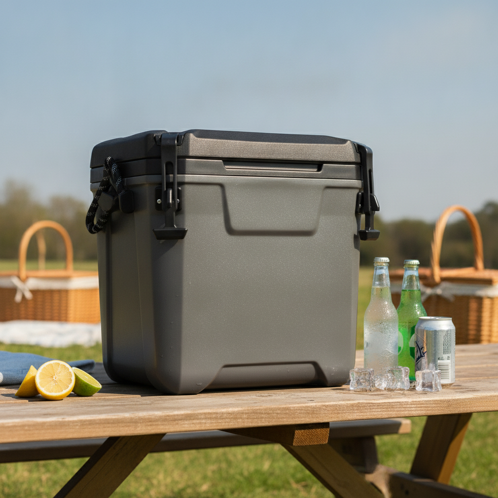HDPE Grey Food and Drinks Cooler 26.5L for Outdoor Events