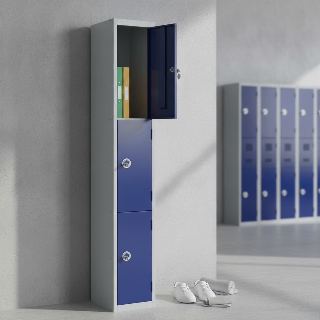 Powder Coated Steel Blue Lockers for Secure Personal Storage