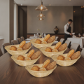 Wicker Oval Bread Basket 228x178mm for Serving and Display (Pack of 6)