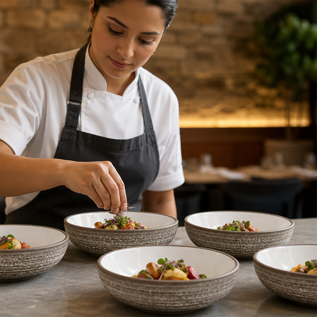 Relief Bowls 140mm Stoneware for Contemporary Dining (Pack of 6)