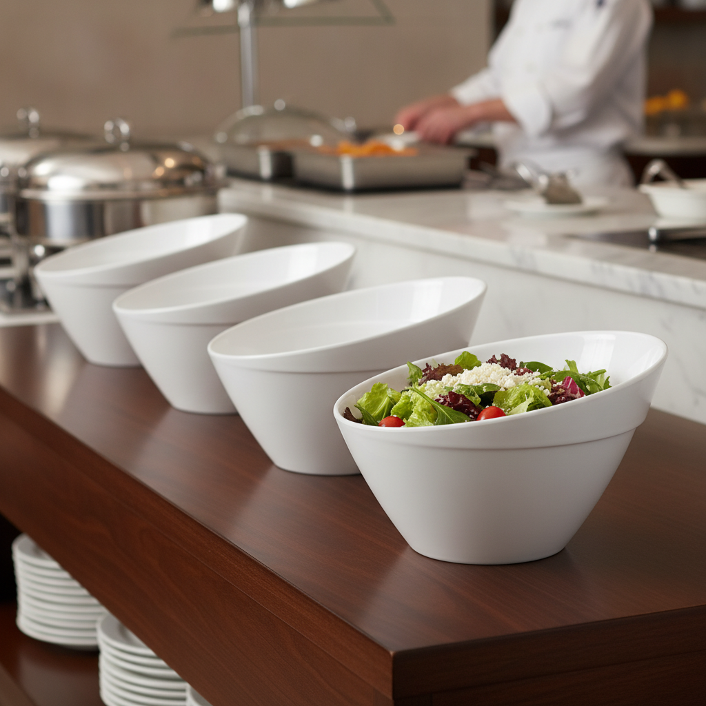 Melamine White Bowl 5L for Buffets