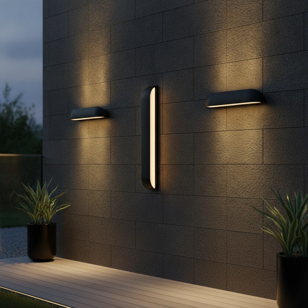 Aluminium Outdoor Wall Light with Opal White Diffuser for Exterior Use