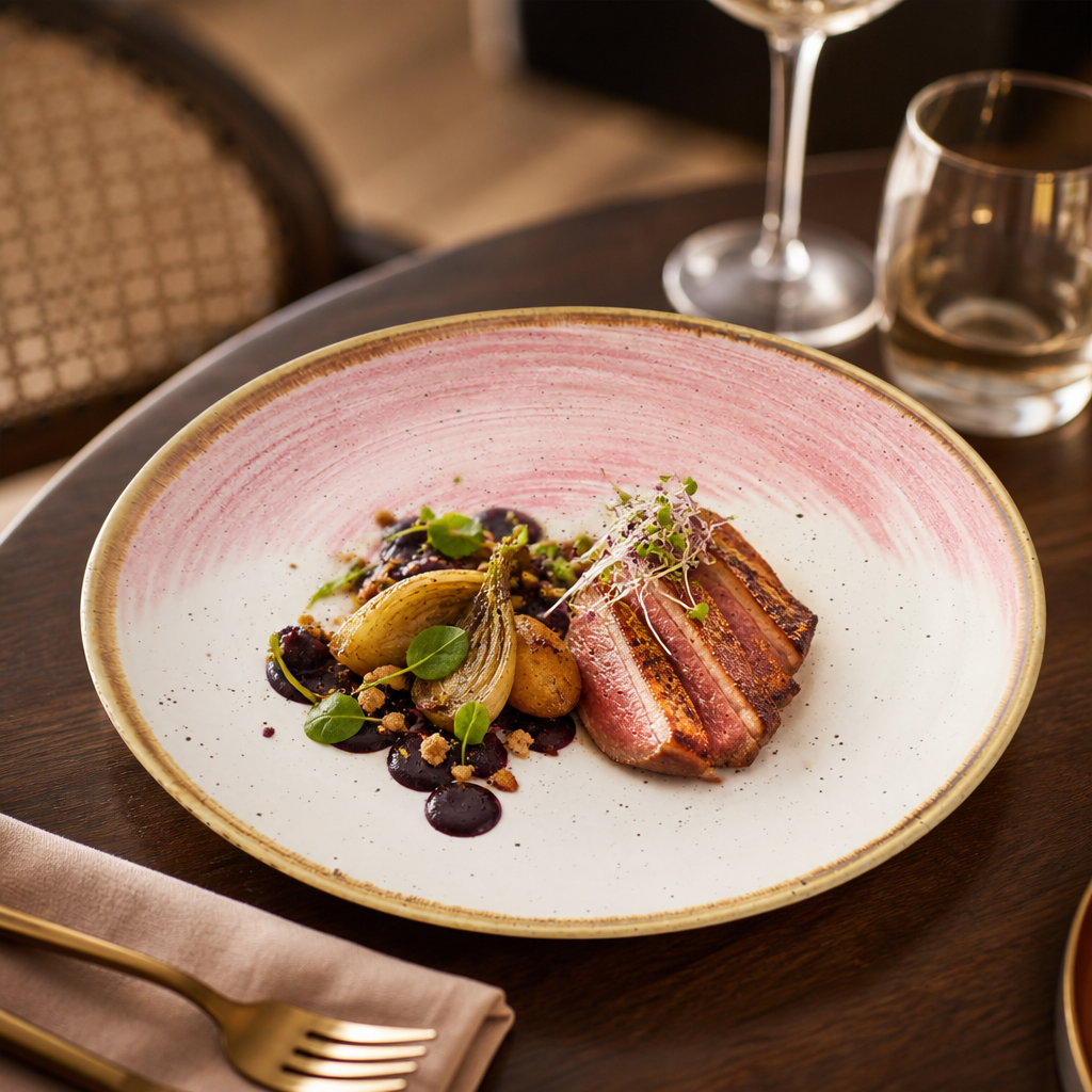 Coupe Plates 220mm Pink Vitrified Ceramic for Dining Experiences (Pack of 12)