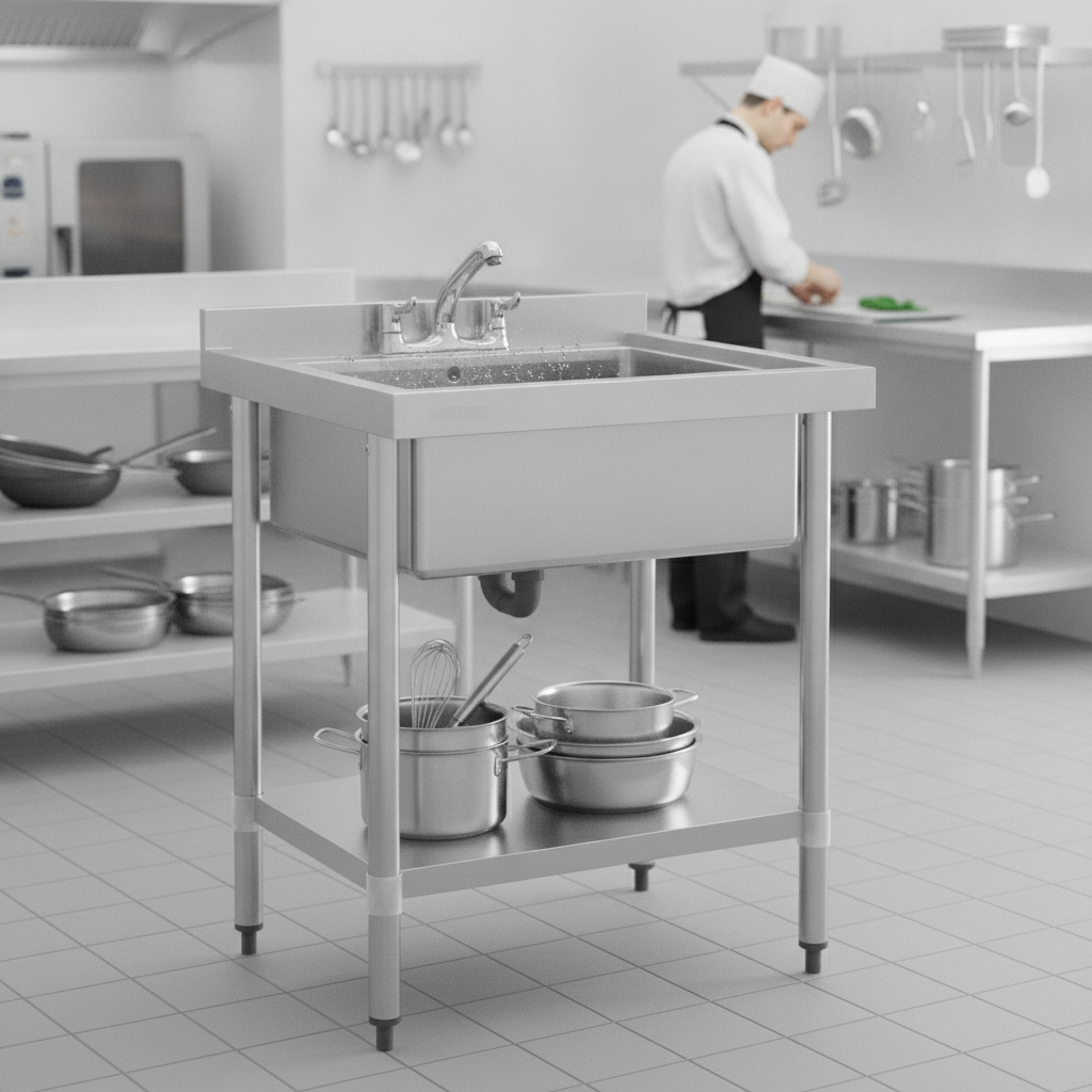 Stainless Steel Midi Pot Wash Sink 68.6L for Professional Kitchens
