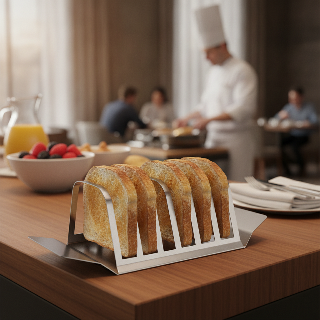 Stainless Steel Six-Slot Toast Rack 180x75mm for Breakfast Buffets