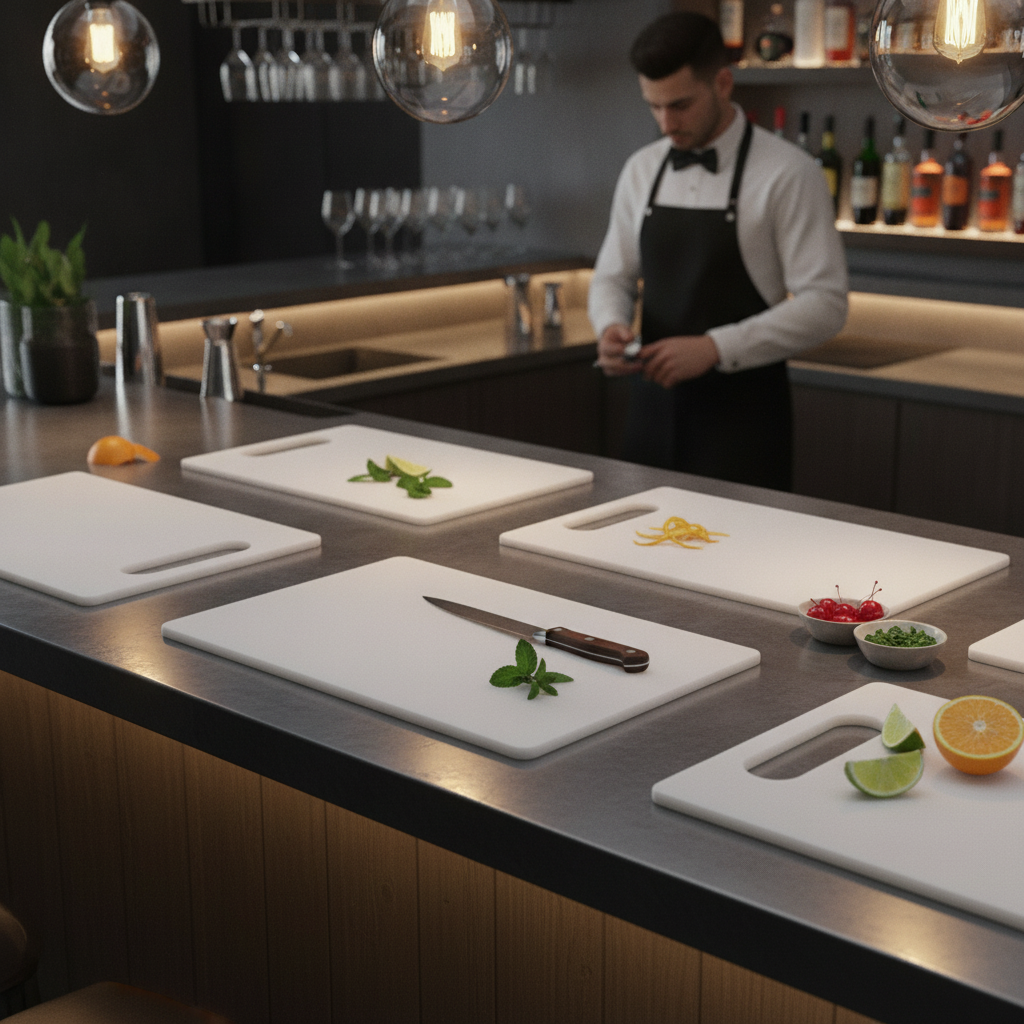 Plastic Bartenders Chopping Board 247x148mm for Cocktail Preparation