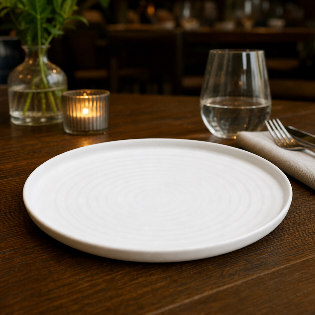 Walled Plates 260mm White Porcelain for Hospitality Use (Pack of 6)