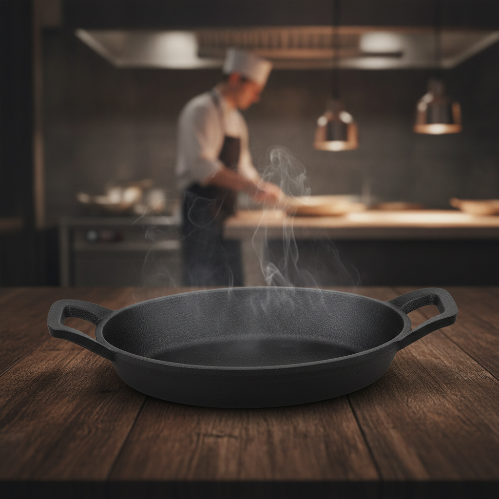 Cast Iron Oval Eared Dish 150mm for Oven-to-Table Service