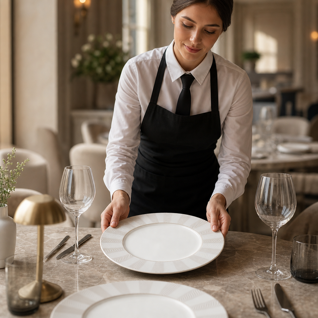 Plates Soft Taupe Bone China for Upscale Dining (Pack of 12)